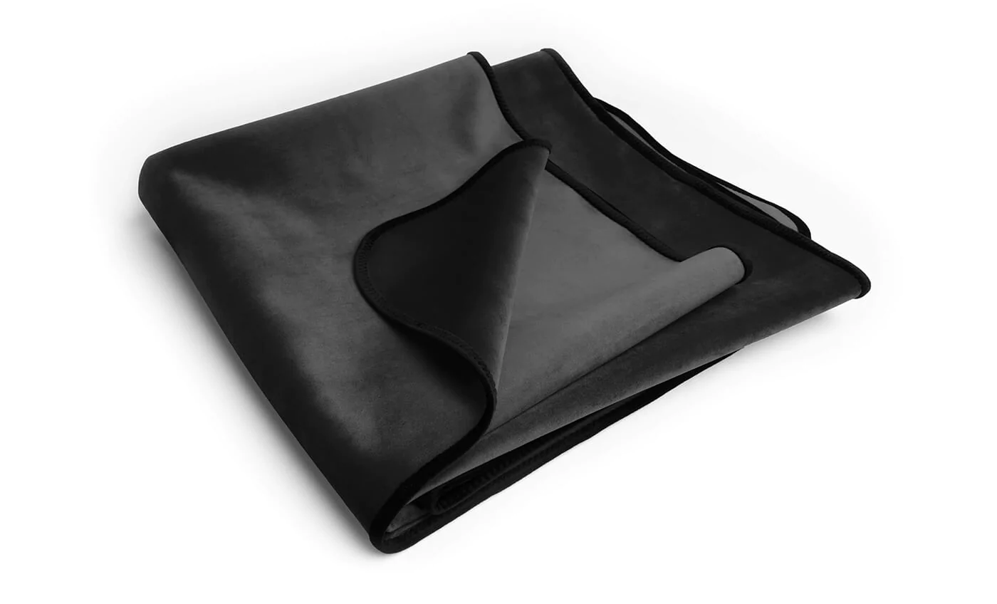 Blanket - Fascinator Throw Black Velvish - Travel Size