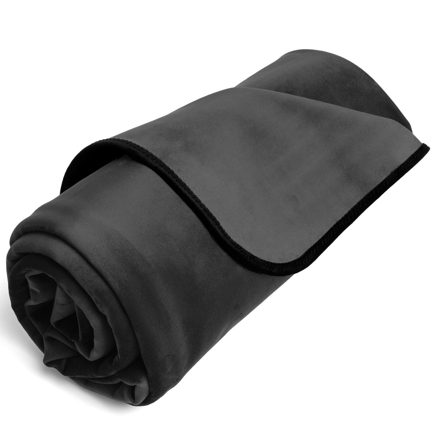 Blanket - Fascinator Throw Black Velvish - Travel Size